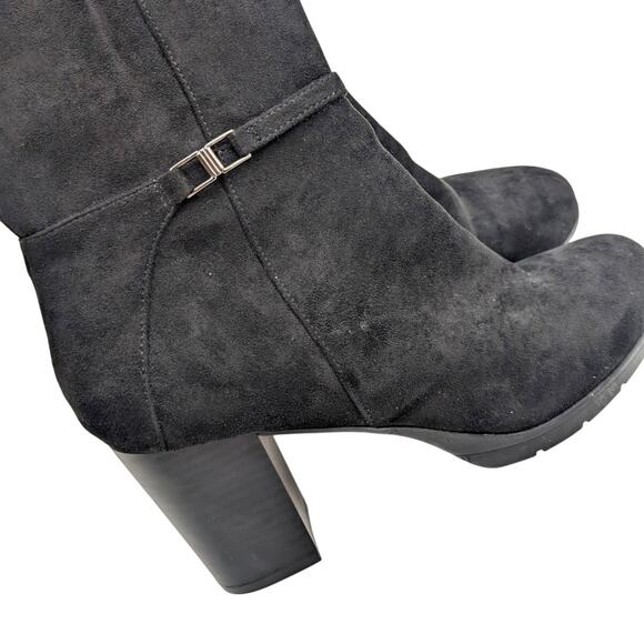 Anne Klein Rya Block Heel Knee High Boots Side Zip Women's Black Size US10M EU41 - Picture 7 of 12